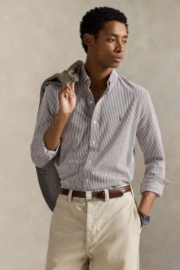 Bavlnená košeľa Polo Ralph Lauren bordová farba, regular, s klasickým golierom, 710979489