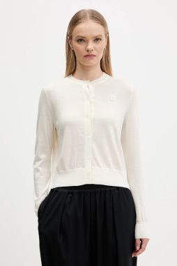 Vlnený kardigán HUGO Sfabri béžová farba, ľahké, 50550984