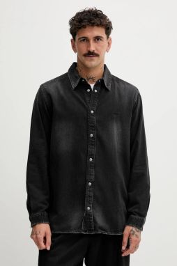 Rifľová košeľa Diesel D-SIMPLY modrá farba, regular, s klasickým golierom, A03534.0DBDC