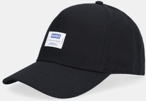 Bavlnená šiltovka Hugo Blue Merk-PL-TS čierna farba, 50544433