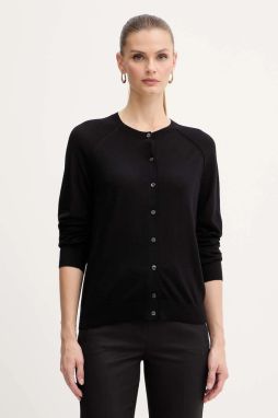 Vlnený kardigán BOSS Fonami čierna farba, ľahké, 50545031