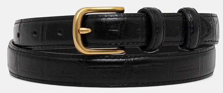 Kožený opasok Answear.LAB čierna farba