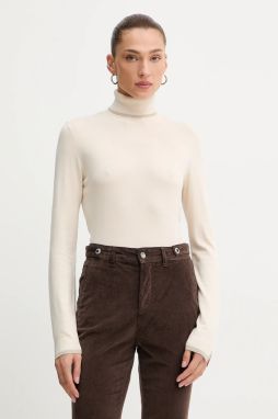 Sveter Liu Jo béžová farba, ľahký, s rolákom, MF5229 MS49I