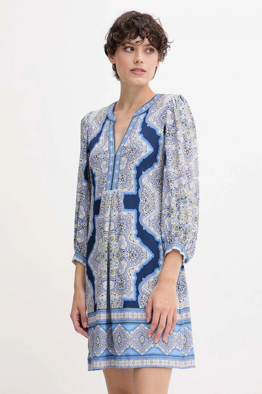 Šaty Hale BOB tmavomodrá farba, mini, áčkový strih, 56TV652A