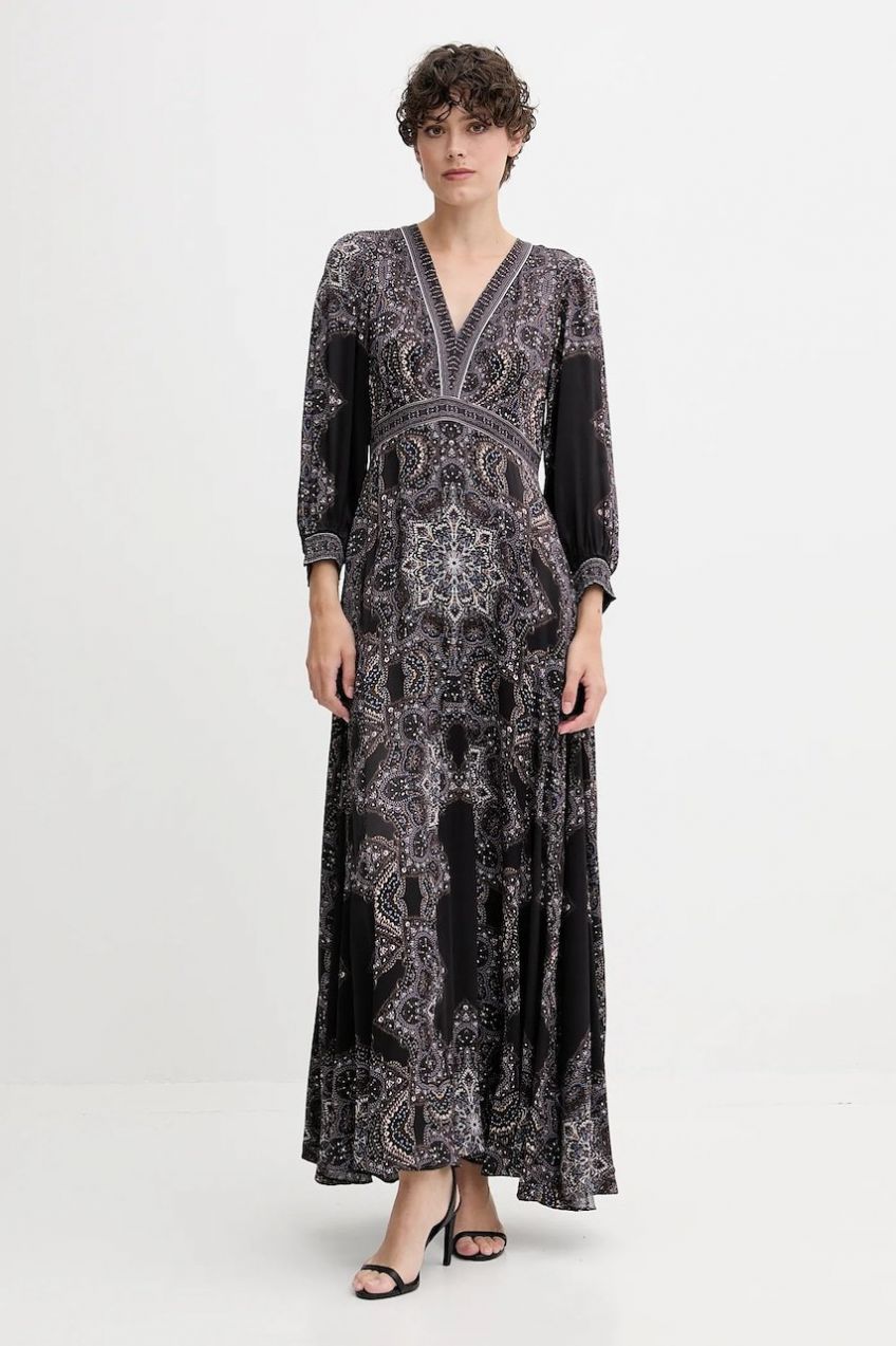 Šaty Hale BOB hnedá farba, maxi, áčkový strih, 56TV650A