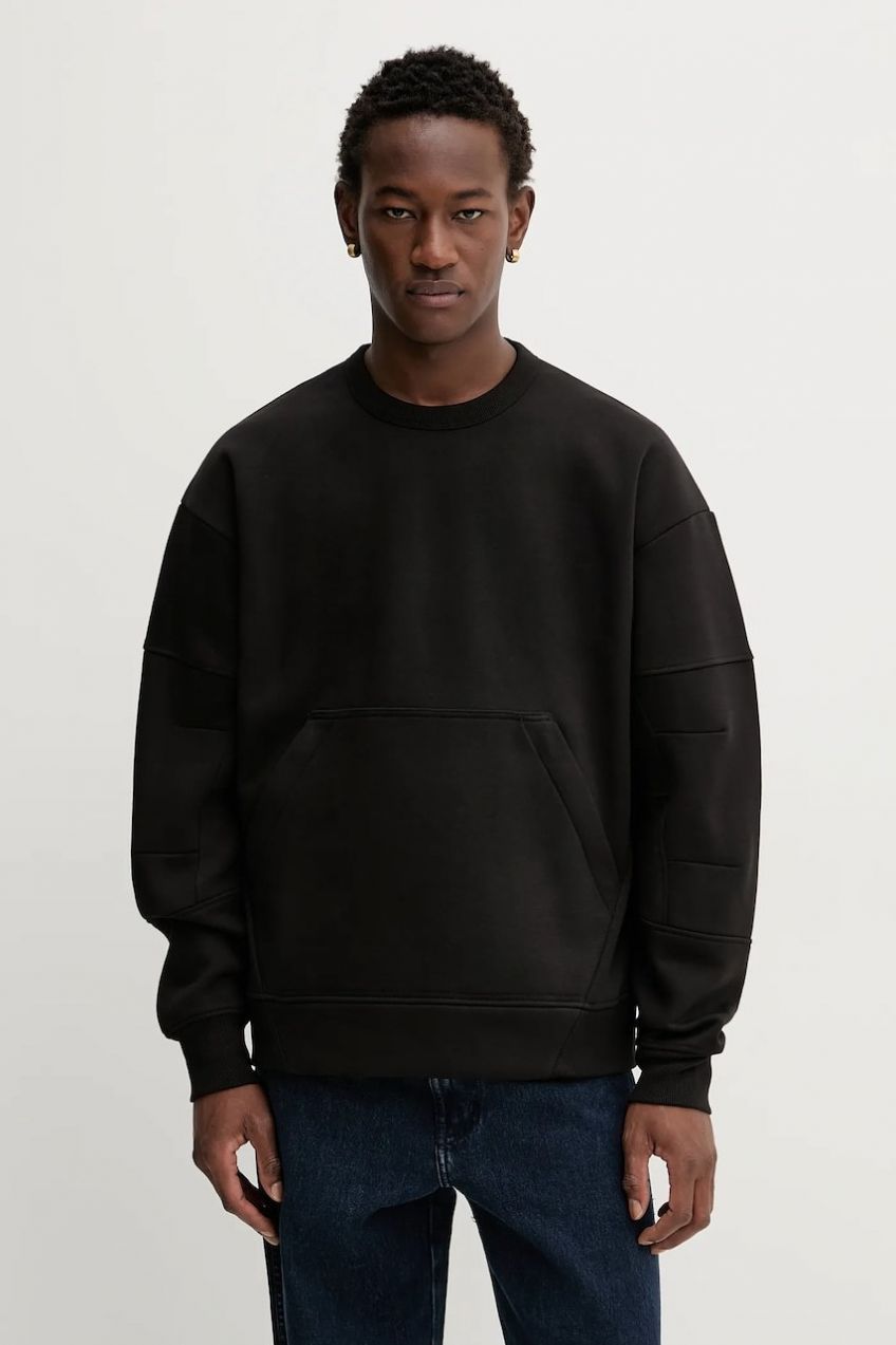 Mikina G-Star Constructed loose čierna farba, jednofarebná, D27088-D733