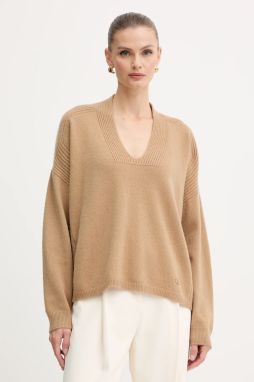 Vlnený sveter Liu Jo zelená farba, MF5060 MS009