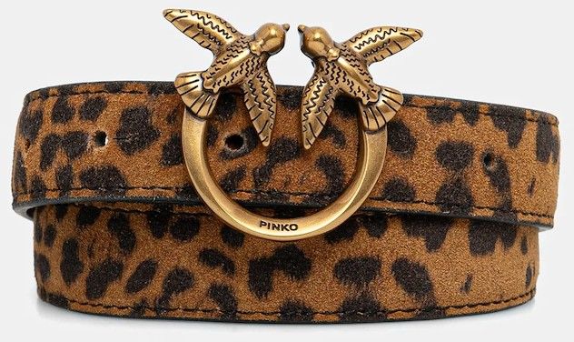 Semišový opasok Pinko hnedá farba, 100143 A32A