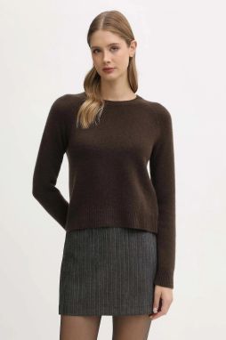 Kašmírový sveter FROM FUTURE hnedá farba, WPR00005
