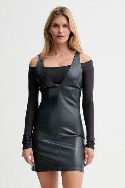 Šaty Nanushka modrá farba, mini, rovný strih, NW25PFDR01155