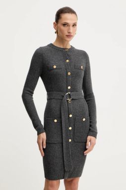 Šaty s prímesou kašmíru Marciano by Guess AFRAH šedá farba, 5BGK43 5893Z