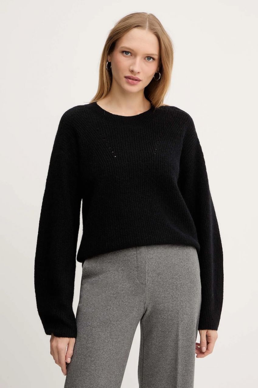 Sveter s prímesou vlny BOSS Orange C_Fenne čierna farba, 50548929