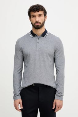 Polo tričko BOSS H-Pittman 141 pánske, tmavomodrá farba, melanžové, 50531352