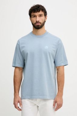 Bavlnené tričko BOSS Orange Te_ice pánske, modrá farba, s potlačou, 50551642