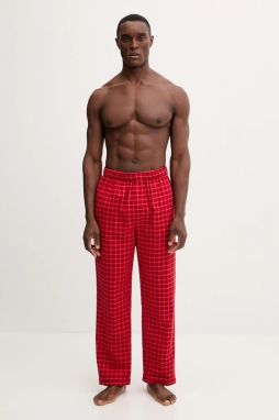 Bavlnené pyžamové nohavice Calvin Klein Underwear červená farba, vzorované, LV00NM2923