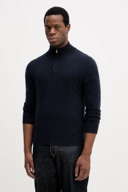 Vlnený sveter BOSS H-Hemarlo tmavomodrá farba, ľahký, 50549984