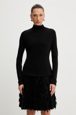 Šaty BOSS Ecicla čierna farba, mini, áčkový strih, 50548115