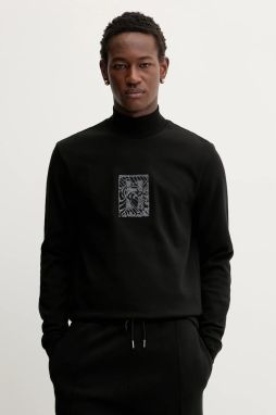 Mikina HUGO Dadsolo čierna farba, s nášivkou, 50546811