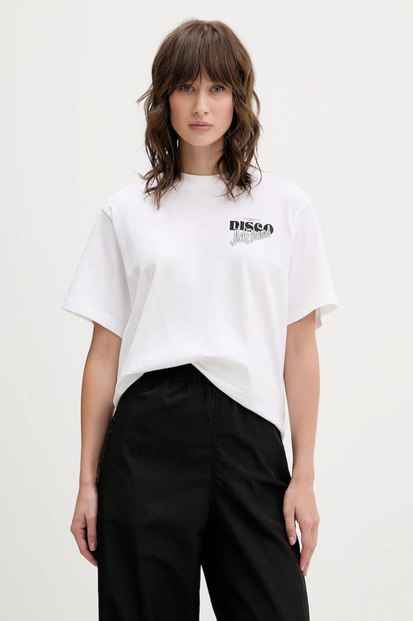 Bavlnené tričko HUGO Vintage Tee_18 dámske, béžová farba, 50550148