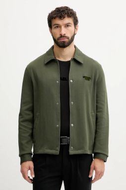 Košeľa Michael Kors zelená farba, regular, s klasickým golierom, CF5528A5MF