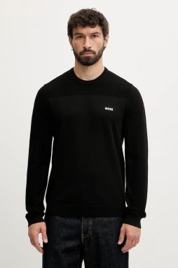 Sveter s prímesou vlny BOSS Green KN_Momentum-X CN čierna farba, ľahký, 50547507