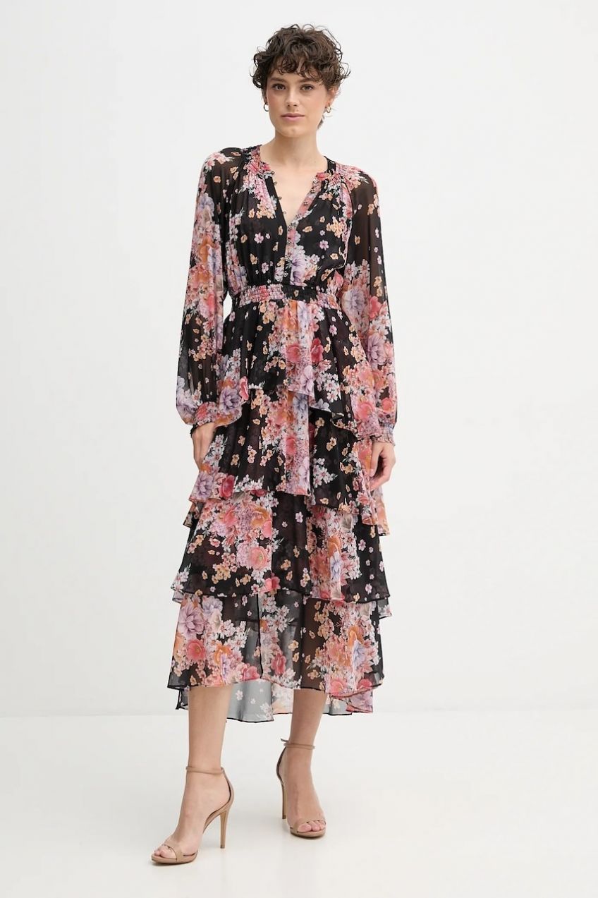 Šaty Hale BOB čierna farba, mini, áčkový strih, 58YZ672A