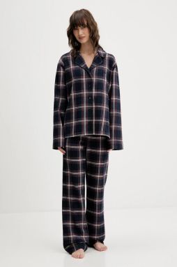 Pyžamo BOSS Holiday_Long Set dámske, tmavomodrá farba, 50550231