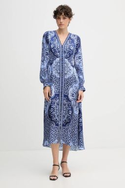 Šaty Hale BOB tmavomodrá farba, midi, áčkový strih, 57TL662A