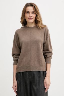 Kašmírový sveter BOSS Fascona hnedá farba, ľahké, 50547883