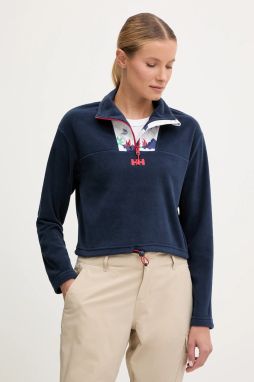 Fleecová mikina Helly Hansen DAYBREAKER tmavomodrá farba, s nášivkou, 49561