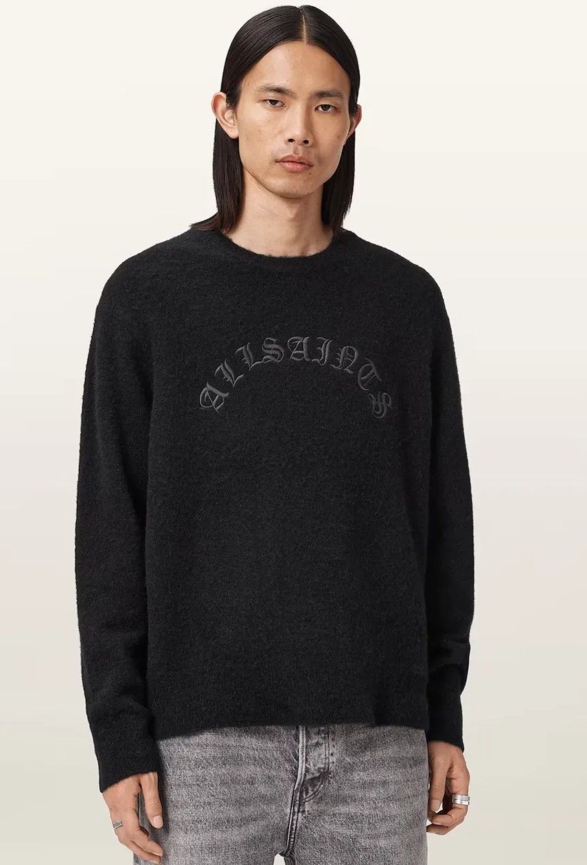 Sveter s prímesou alpaky AllSaints CURV čierna farba, ľahké, M020KD