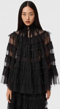 Blúzka AllSaints čierna farba, jednofarebná, W018PD