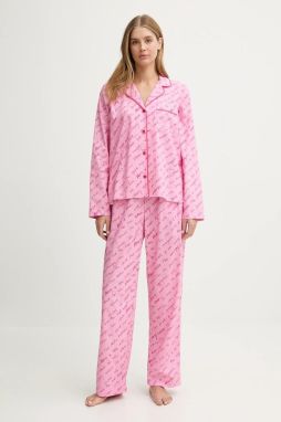 Bavlnené pyžamo Dkny fialová farba, bavlnené, YI90085