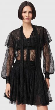 Blúzka zo zmesi bavlny AllSaints čierna farba, jednofarebná, W060PD