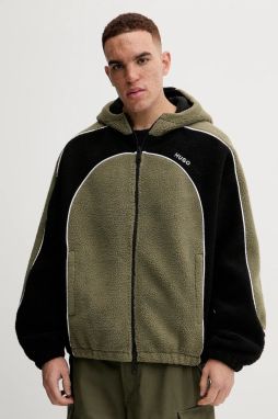 Mikina Hugo Blue Neddyzo zelená farba, s kapucňou, 50546620