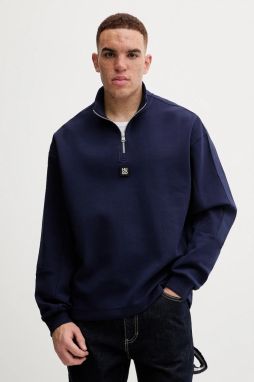 Mikina HUGO Danovotop tmavomodrá farba, jednofarebná, 50546402