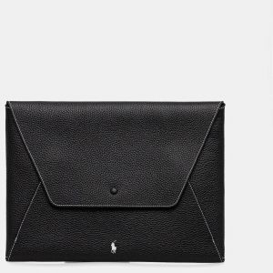 Kožené puzdro na notebook Polo Ralph Lauren čierna farba, 427971194