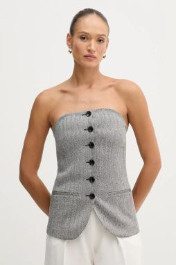 Blúzka Sisley čierna farba, vzorovaná, 5D12LH01R