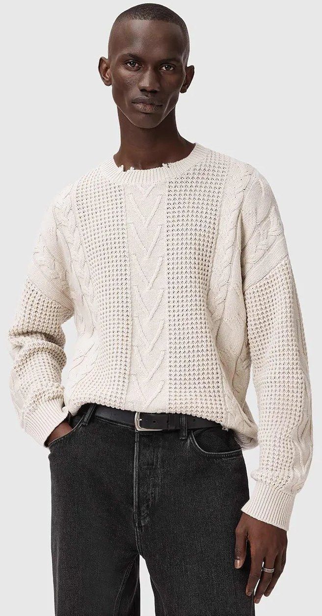 Sveter s prímesou vlny AllSaints béžová farba, M031KD