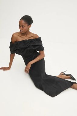 Šaty Answear.LAB čierna farba, maxi, priliehavé