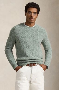 Sveter s prímesou vlny Polo Ralph Lauren zelená farba, 710979095