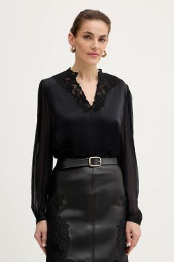 Blúzka Twinset čierna farba, jednofarebná, 252TT2243