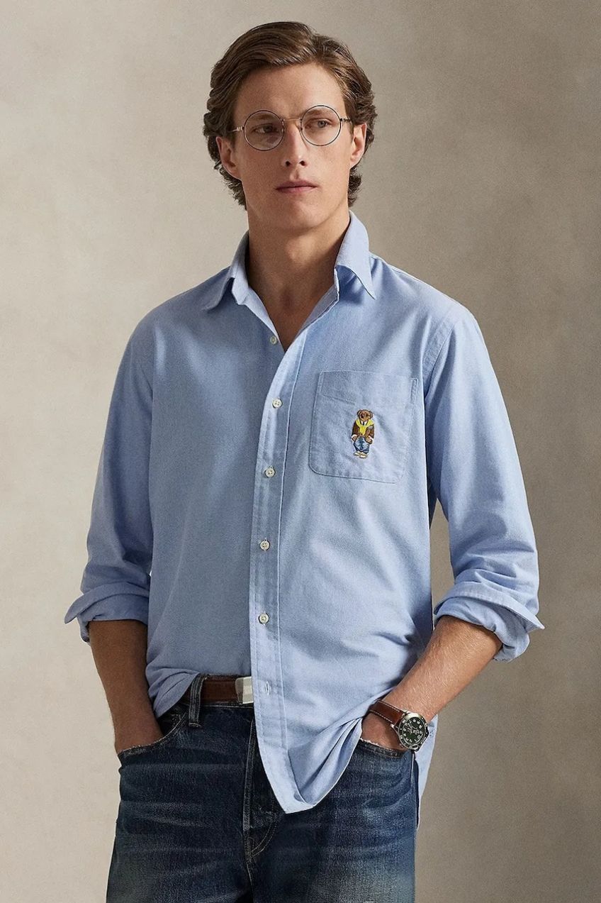 Bavlnená košeľa Polo Ralph Lauren modrá farba, regular, s golierom button-down, 710P07187