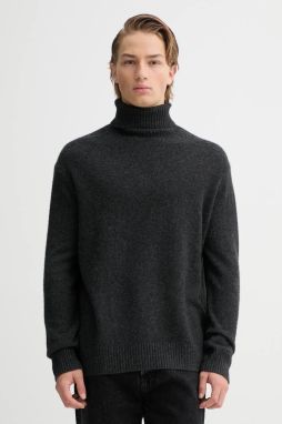 Vlnený sveter A.P.C. Pull Mahe šedá farba, s rolákom, WYAAD.H23443