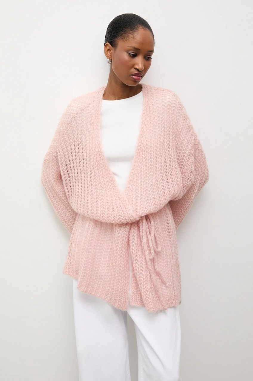Kardigan s prímesou vlny Answear.LAB ružová farba, ľahké