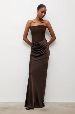 Šaty Answear.LAB hnedá farba, maxi, priliehavé