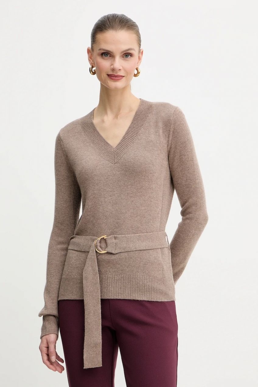 Sveter s prímesou vlny Marciano by Guess AFRAH hnedá farba, ľahký, 5BGR23 5893Z