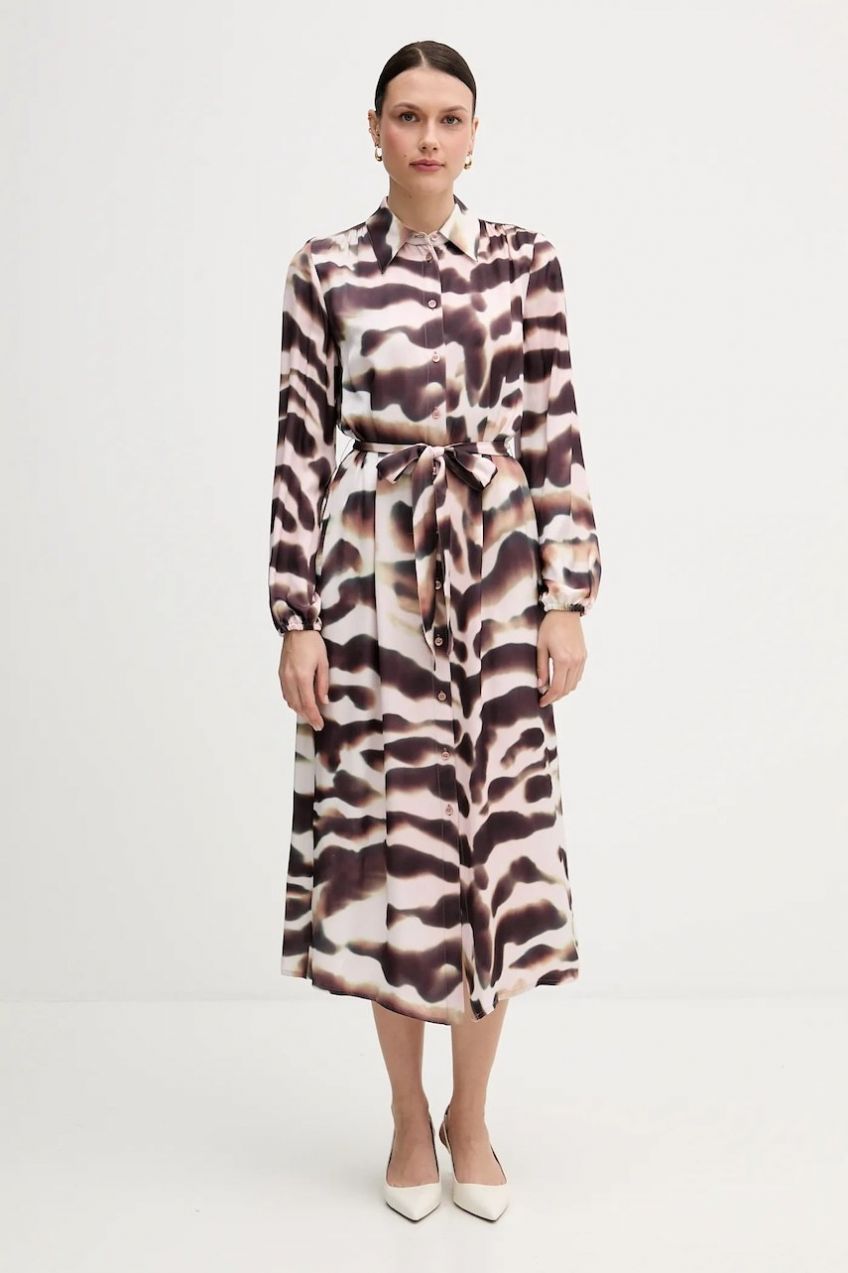 Šaty Marc Aurel ružová farba, midi, rovný strih, 6576-1000-24817