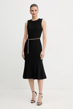 Šaty Marciano by Guess LIA čierna farba, midi, áčkový strih, 5BGK20 6302A