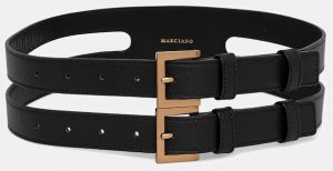 Kožený opasok Marciano by Guess čierna farba, 5BGZ25 7414A